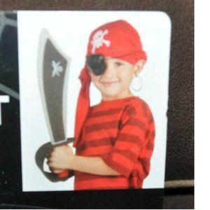 Pirate Instant Kit Halloween Costume Accessory Sword Earring Bandana Patch 6+